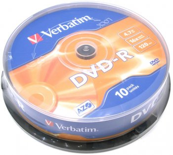 Диск DVD-R Verbatim 4.7Gb 16x <уп. 10 шт.> на шпинделе