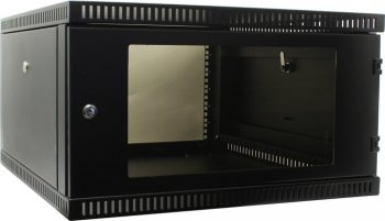 Шкаф NT WALLBOX 6-66 B 19" настенный, чёрный 6U 600*650, дверь стекло-металл