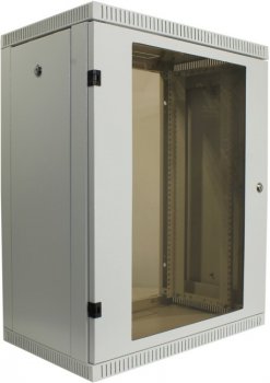Шкаф NT WALLBOX 15-63 G 19" настенный, серый 15U 600*350, дверь стекло-металл