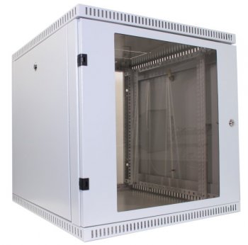 Шкаф NT WALLBOX 12-66 G 19" настенный, серый 12U 600*650, дверь стекло-металл
