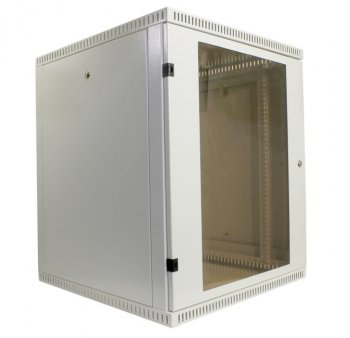 Шкаф NT WALLBOX 15-66 G 19" настенный, серый 15U 600*650, дверь стекло-металл