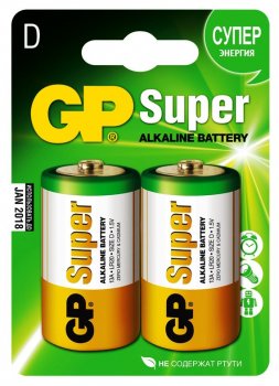 Батарейка GP Super Alkaline 13A LR20 D (2шт.уп.)