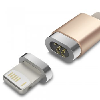 Переходник USAMS micro-USB to lightning, gold магнитный разъем