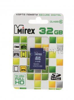Карта памяти 32Gb - Mirex Secure Digital HC Class 10 13611-SD10CD32 (Оригинальная!)