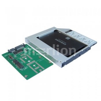 Адаптер HDD/SSD (optibay) AgeStar <SMNF2S> шасси для M.2 2280/mSATA для установки в SATA 12.7мм отсек оптического привода ноутбука