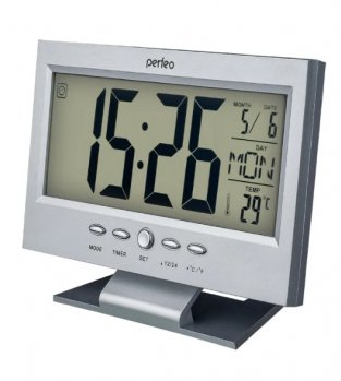 Термометр Perfeo "Set", серебряный, (PF-S2618) время, температура, дата