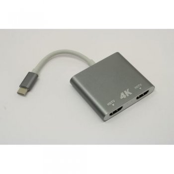 Разветвитель видеосигнала Orient <C027> Кабель-адаптер USB-C -> 2xHDMI (F)