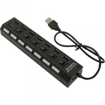 Концентратор USB Smartbuy <SBHA-7207-B> 7-port USB2.0 Hub с выключателями