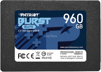 Твердотельный накопитель (SSD) 960 Gb SATA 6Gb/s Patriot Burst Elite <PBE960GS25SSDR> 2.5" 3D QLC