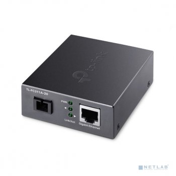 Медиаконвертер TP-LINK <TL-FC311A-20> 1000Base-T to SM 1000Base-X Media Converter (1UTP, 1SC, SM)