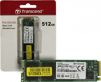 Твердотельный накопитель (SSD) Transcend PCI-E 3.0 x4 512Gb TS512GMTE220S M.2 2280