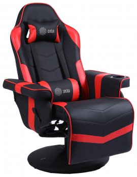 Кресло для геймера Cactus CS-CHR-GS200BLR черный/красный сиденье черный/красный эко.кожа металл подст.для ног