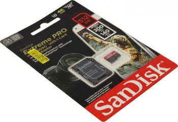 Карта памяти [NEW] SanDisk Extreme PRO <SDSQXCD-512G-GN6MA> microSDXC Memory Card 512Gb UHS-I U3 V30 A2 + microSD--> SD Adapter
