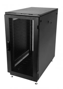 Шкаф ЦМО ШТК-М-27.6.10-44АА-9005 напольный 27U (600x1000) дверь перфорированная 2 шт., цвет чёрный (3ч)