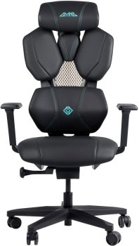 Кресло для геймера GMNG GG-CH210B черный сиденье черный кожзам с подголов. крестов. пластик черный пластик черный