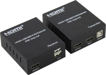 Переключатель KVM Orient <VE049> HDMI+USB KVM Extender (HDMI 19F-> RJ45 -> HDMI 19F, до 60м, клавиатура USB+мышь USB)