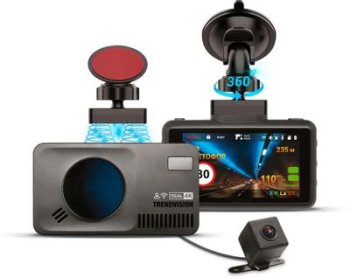 Гибридное устройство (видеорегистратор + радар-детектор) TrendVision DriveCam Real 4K Signature LNA 2CH GPS ГЛОНАСС