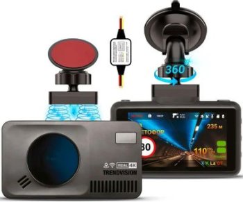 Гибридное устройство (видеорегистратор + радар-детектор) TrendVision DriveCam Real 4K Signature LNA Max GPS ГЛОНАСС